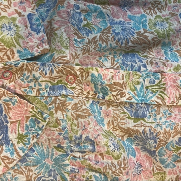 Beautiful Vintage Cotton 60s 70s Floral Button Down Housecoat Dress - Picture 6 of 7